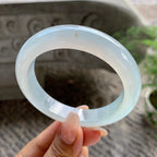 糯冰种淡晴底洒金平安镯（58.1mm）（yc202366）