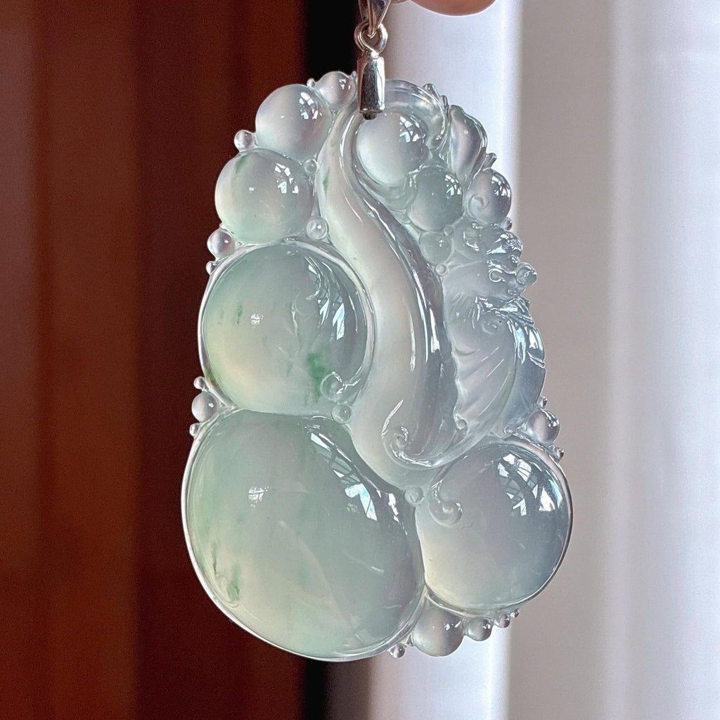 Khóa vàng 18k, băng chủng khởi quang phiêu hoa như ý, ngọc phỉ thúy tự nhiên Miến Điện loại A (yc451552)