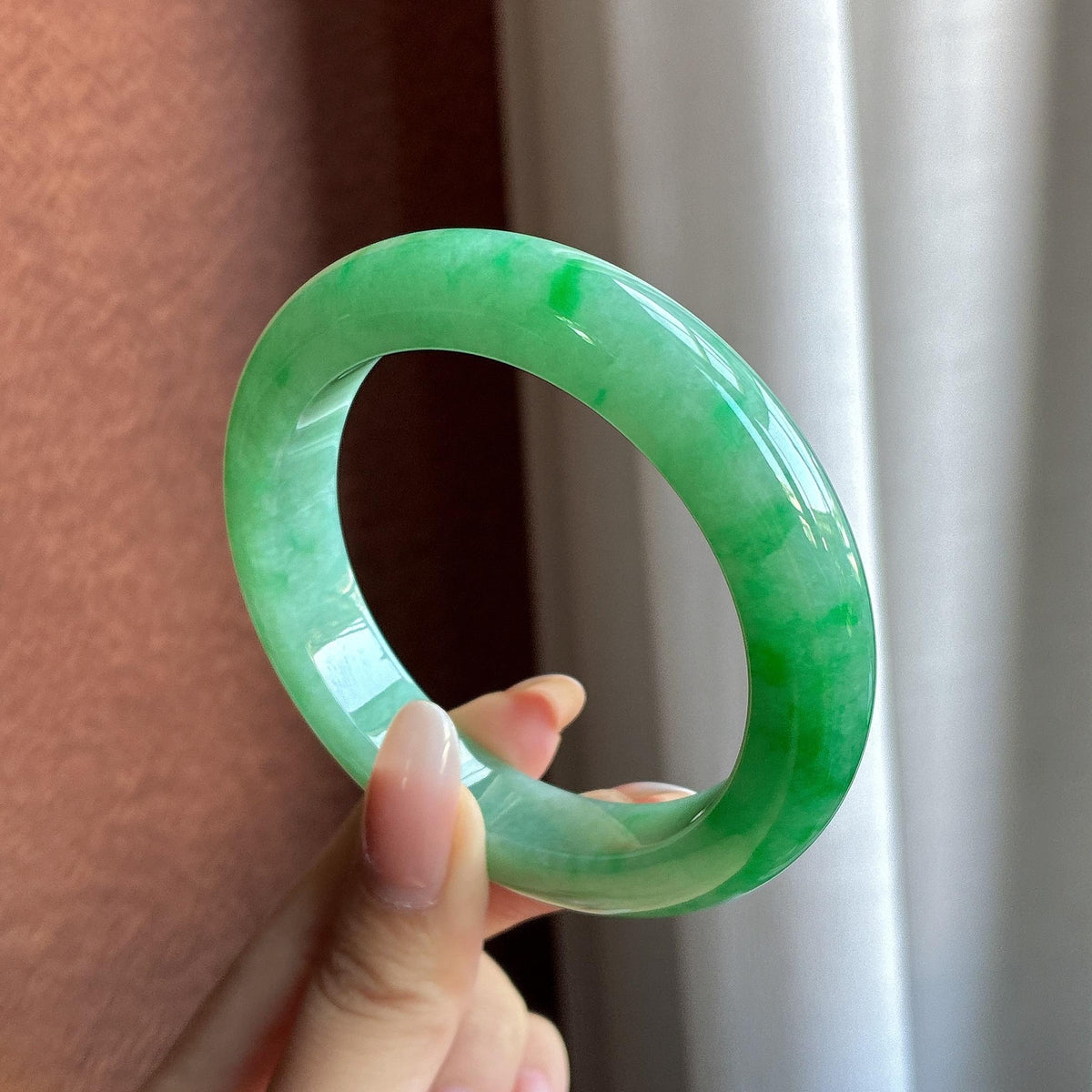 糯冰带色正圈平安镯 58圈（yc761862）