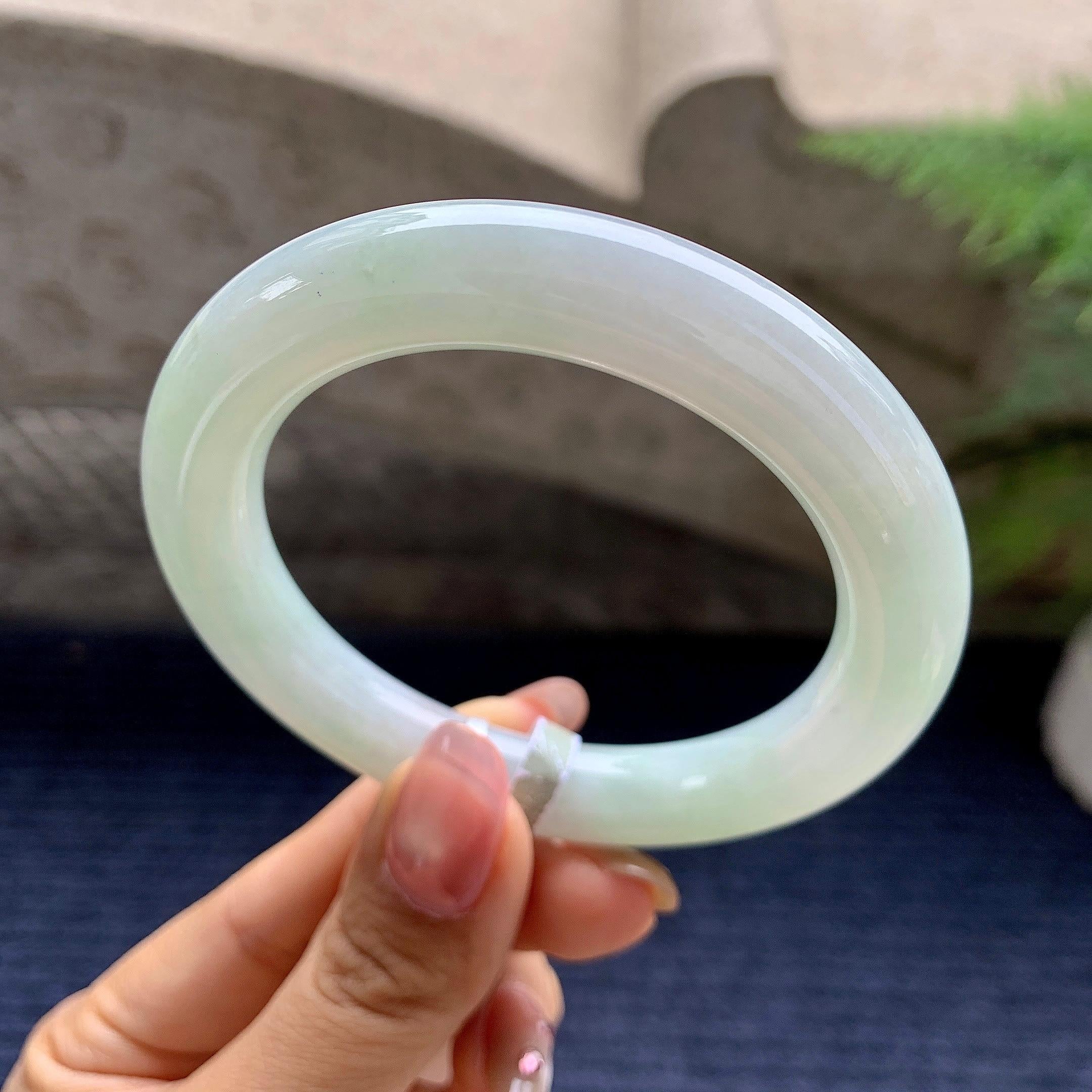 细糯种晴底圆条手镯（54.7mm）（yc281531）