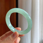 冰种晴底翡翠平安镯（52mm）（yc345503）