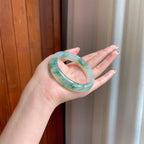 冰种飘花翡翠平安镯（56mm)（yc408464）
