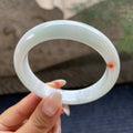 大圈口    细糯种带底色飘红翡正圈平安镯58.5圈       天然缅甸A货翡翠（yc421288）