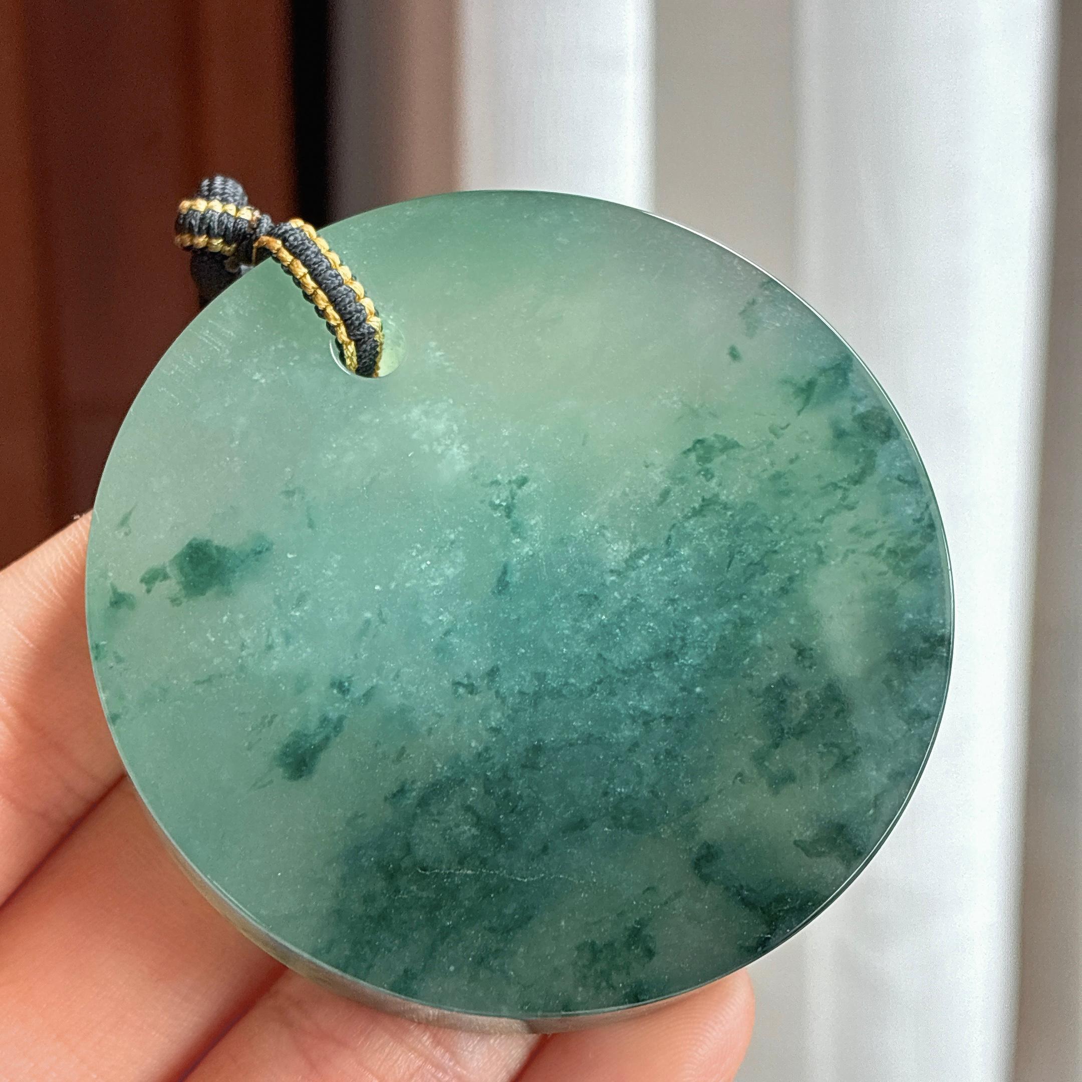 冰种意境飘花翡翠无事牌（yc436621）