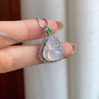 18k金镶冰种无色翡翠佛公（yc381389）
