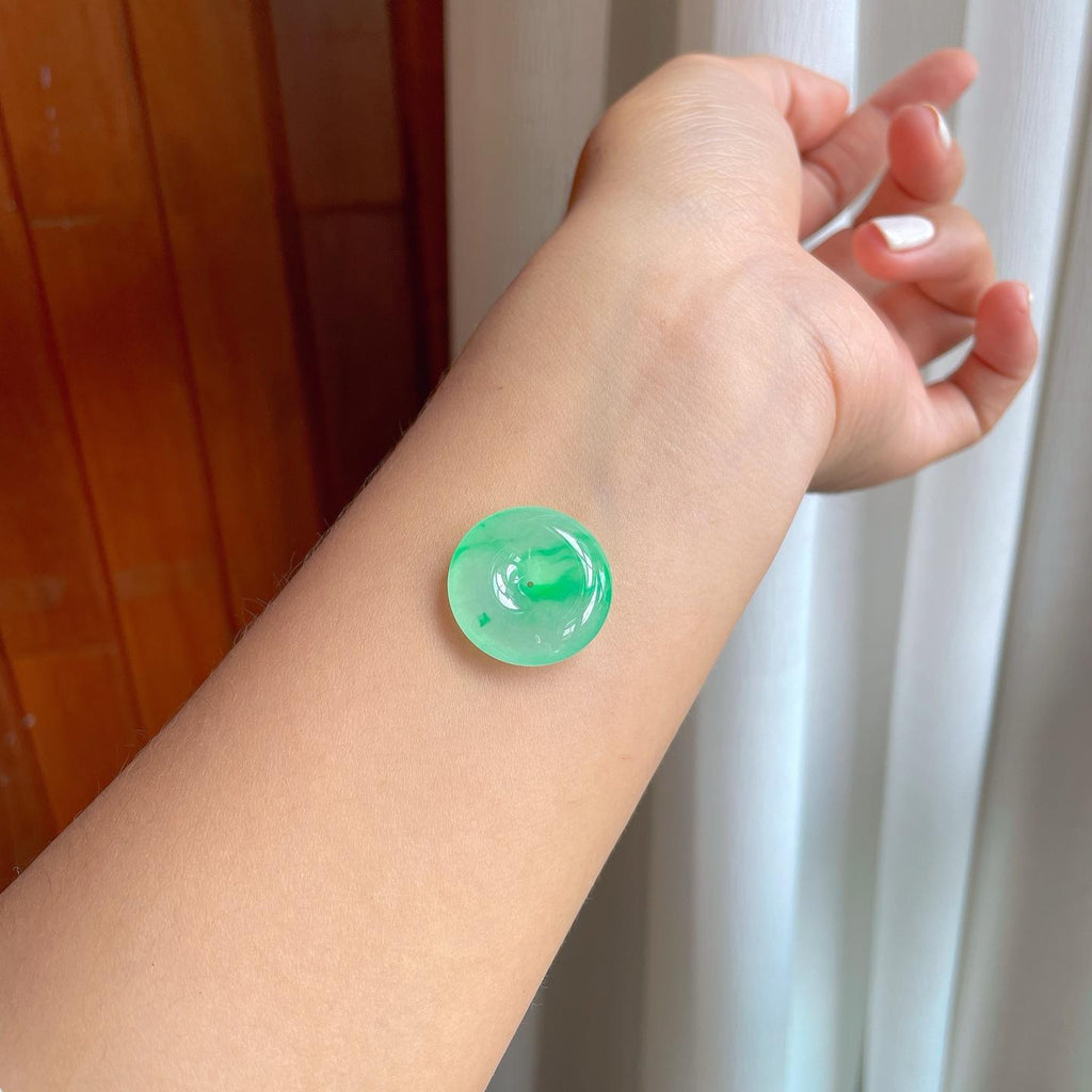 冰种带色翡翠平安扣（yc247656）