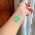 冰种带色翡翠平安扣（yc247656）