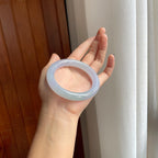 冰种淡紫底翡翠圆条手镯（56.5mm）（yc277389）