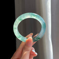 冰玻种飘花翡翠平安镯（52.5mm)（yc374857）