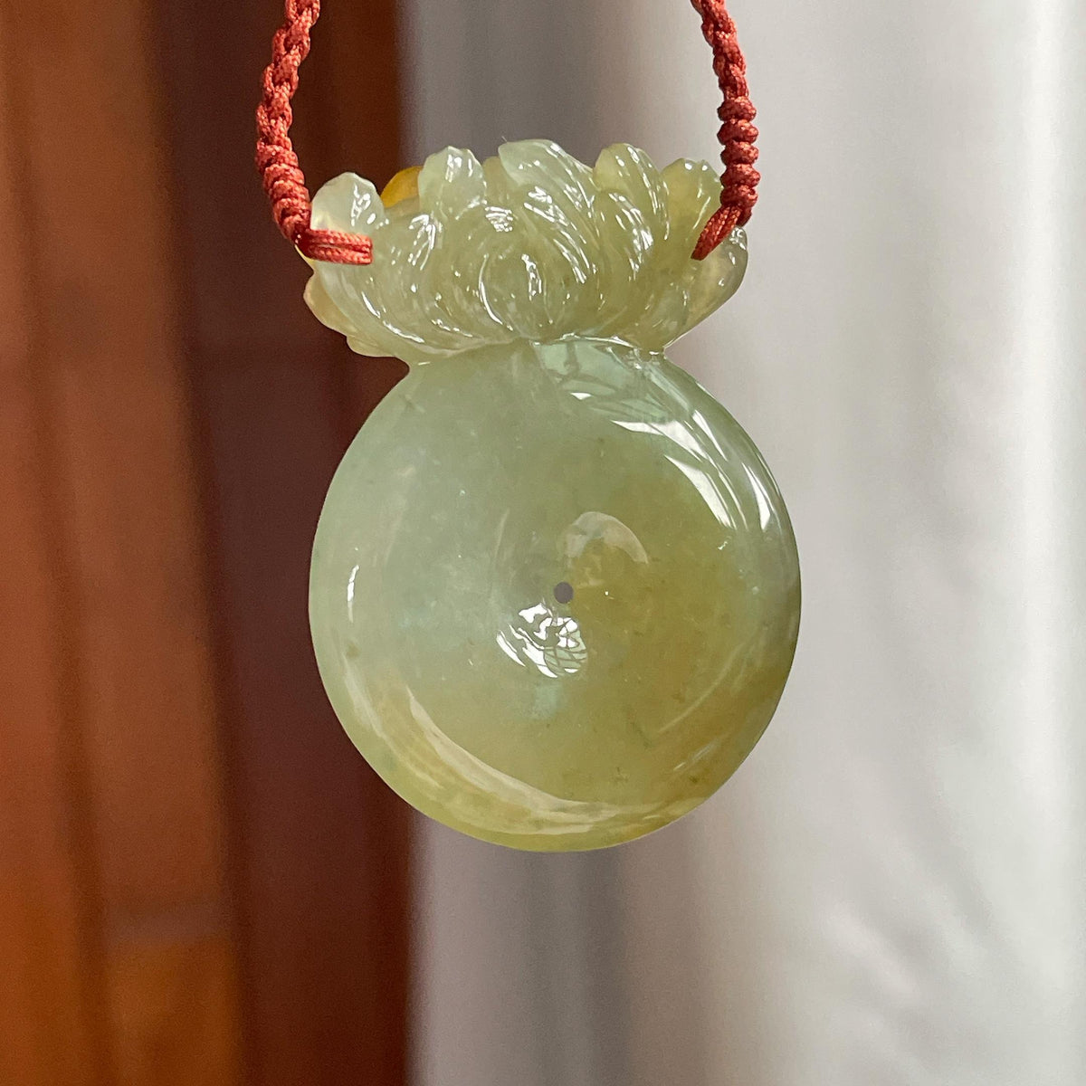 冰种黄翡平安扣挂件 天然缅甸A货翡翠（yc705335）