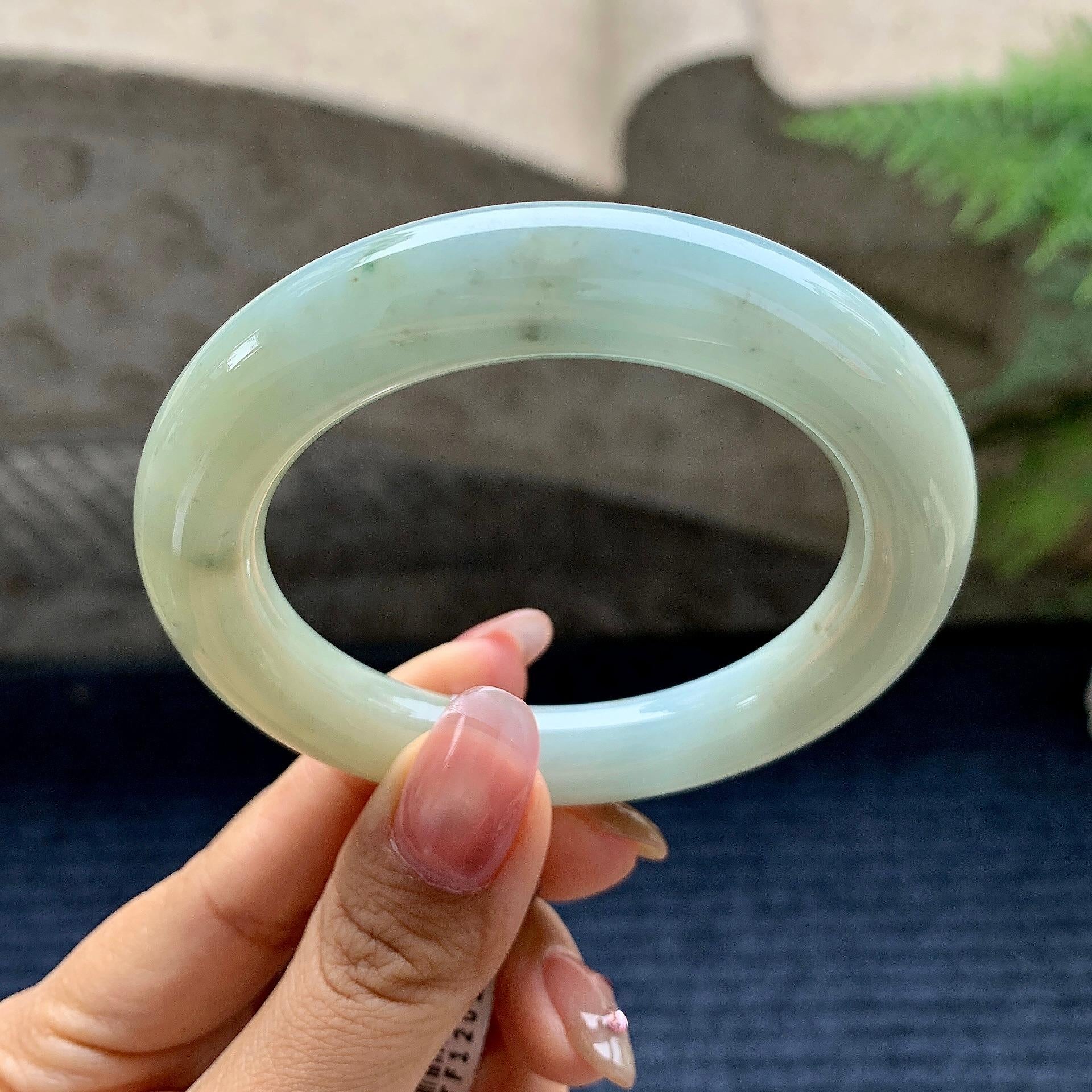 细糯种黄翡圆条手镯（53.8mm）（yc281530）