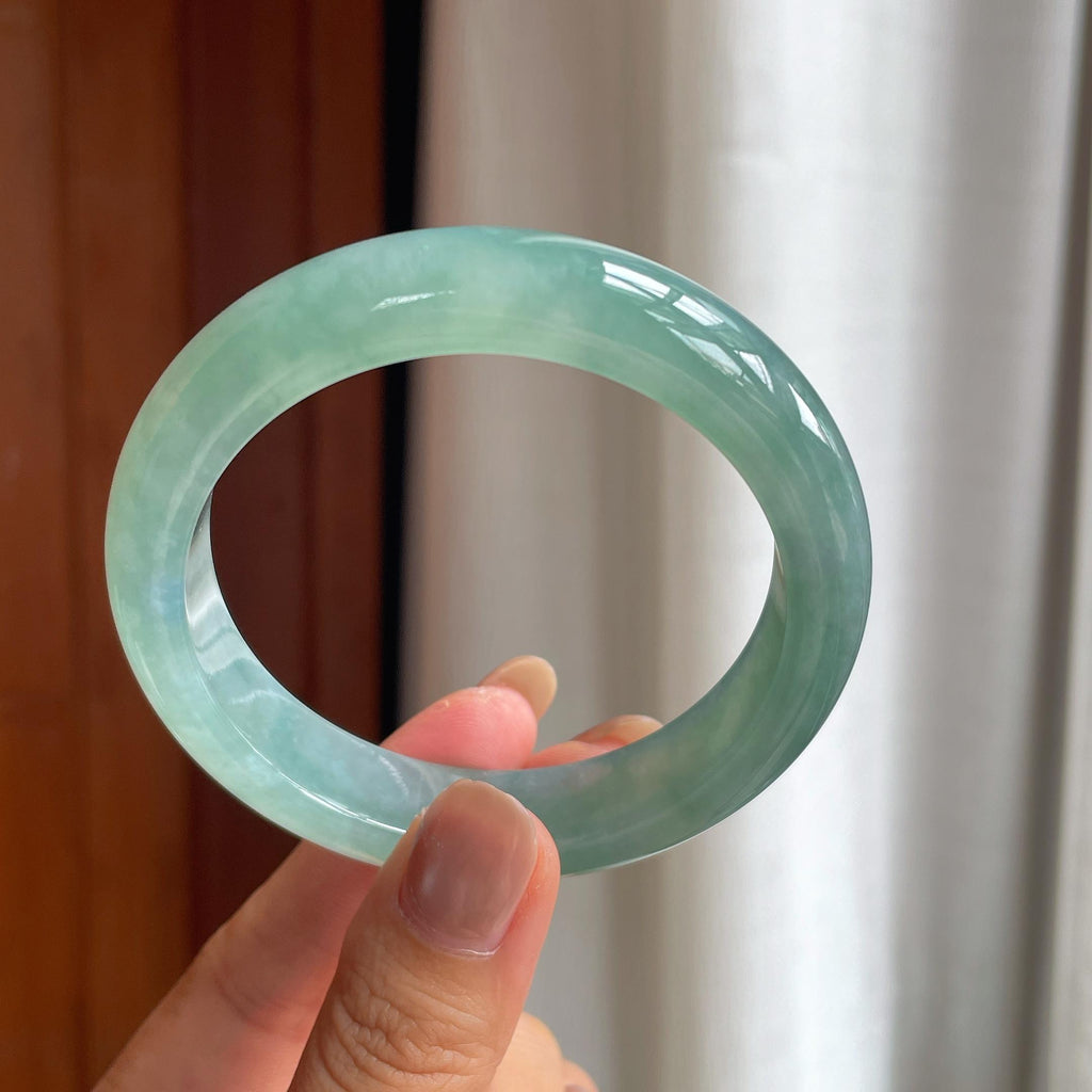 冰种蓝底翡翠平安镯（56.5mm）（yc412135）