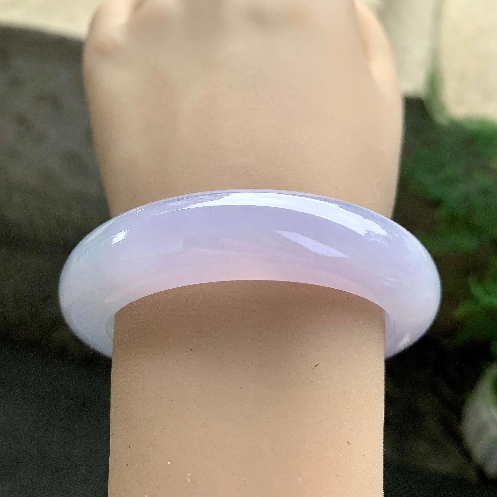 糯冰种紫罗兰平安镯（53.4mm）（yc261146）