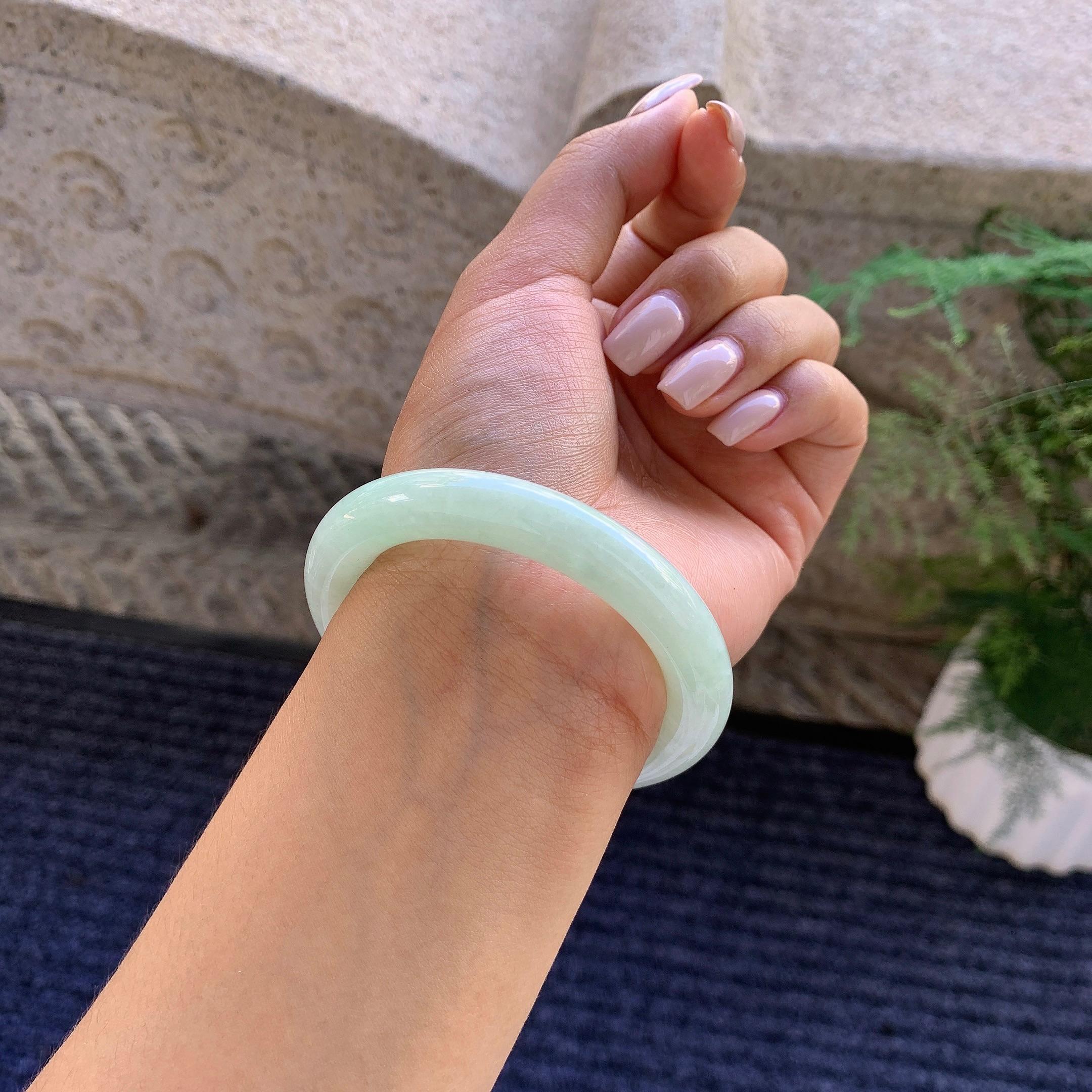 糯种晴底圆条手镯（51.9mm）（yc223233）