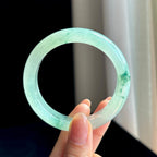 冰种飘花翡翠平安镯（53.2mm)（yc329527）