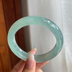 冰种晴底翡翠平安镯（57.5mm）（yc216835）