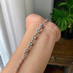 18k金钻镶冰种无色蛋面手链（yc215981）