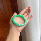 糯种满绿翡翠平安镯（55.8mm）（yc249155）