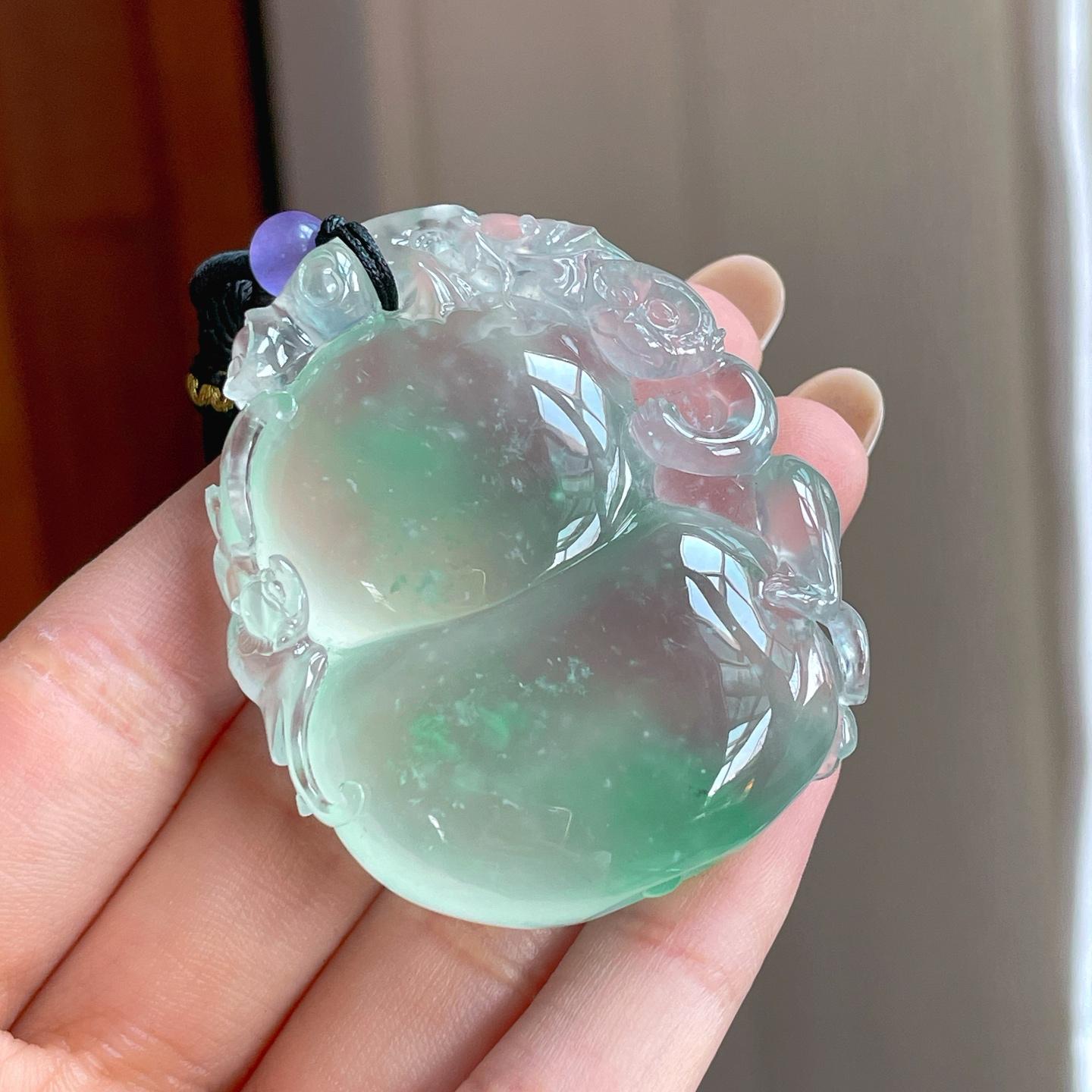 冰玻种飘花翡翠葫芦（yc397143）