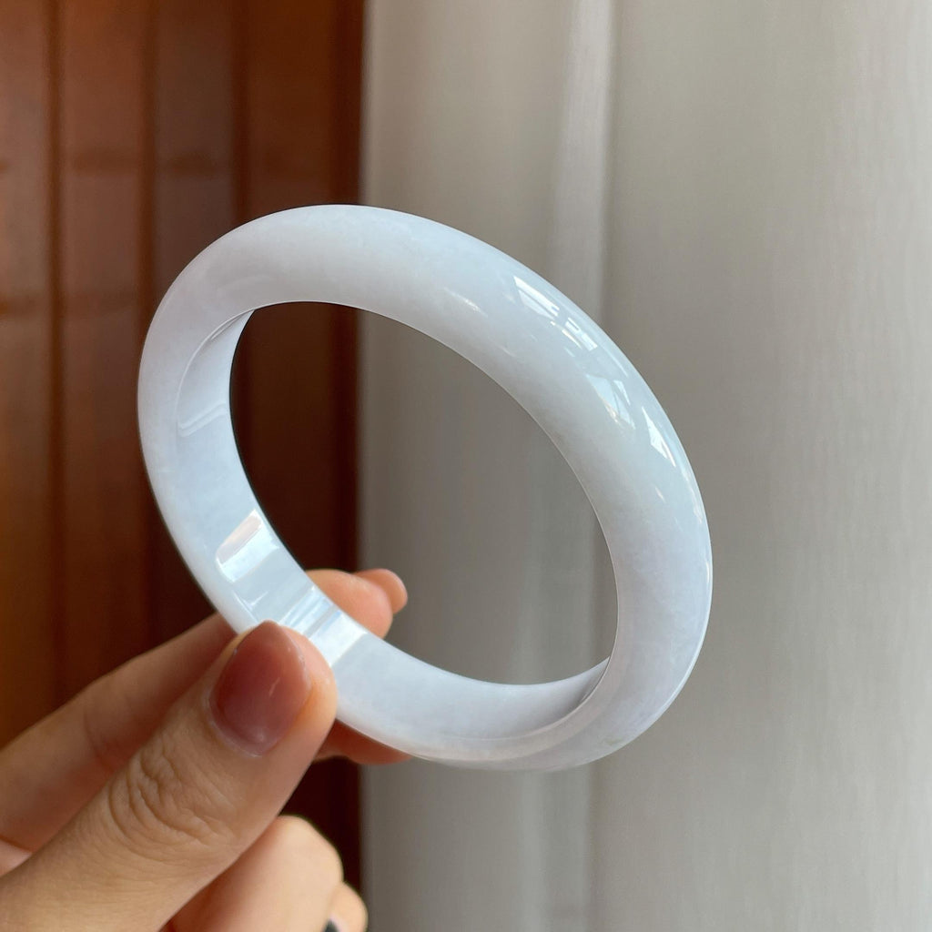 糯冰淡春底翡翠平安镯（59mm）（yc284621）
