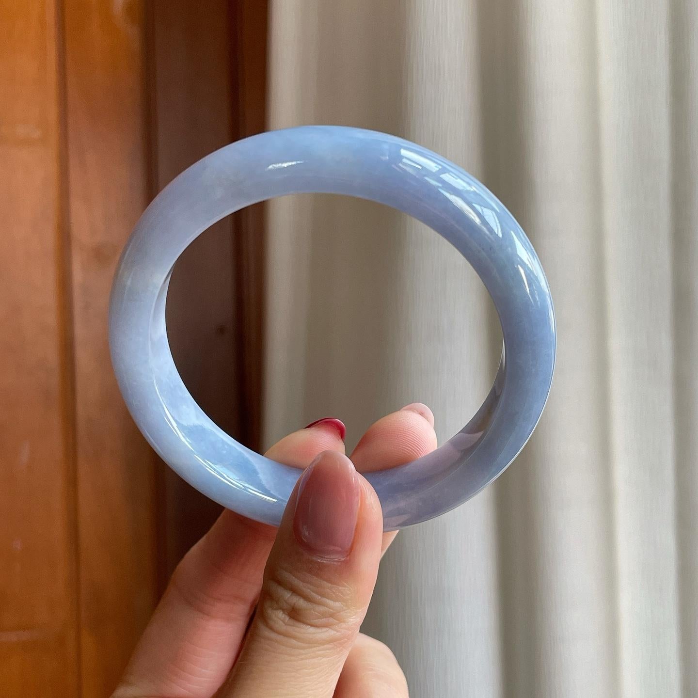糯冰紫罗兰翡翠平安镯（56.8mm）（yc302431）