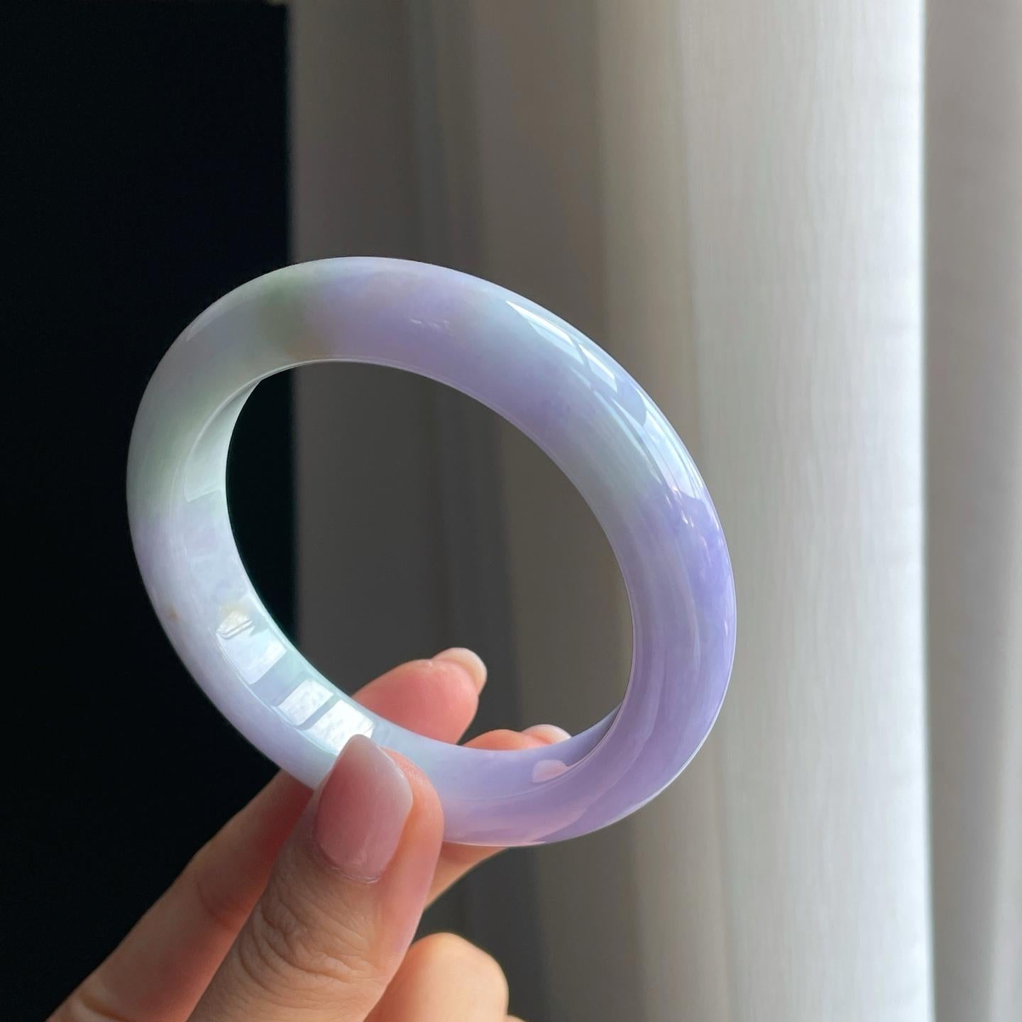 糯冰紫罗兰翡翠平安镯（57.8mm）（yc381378）