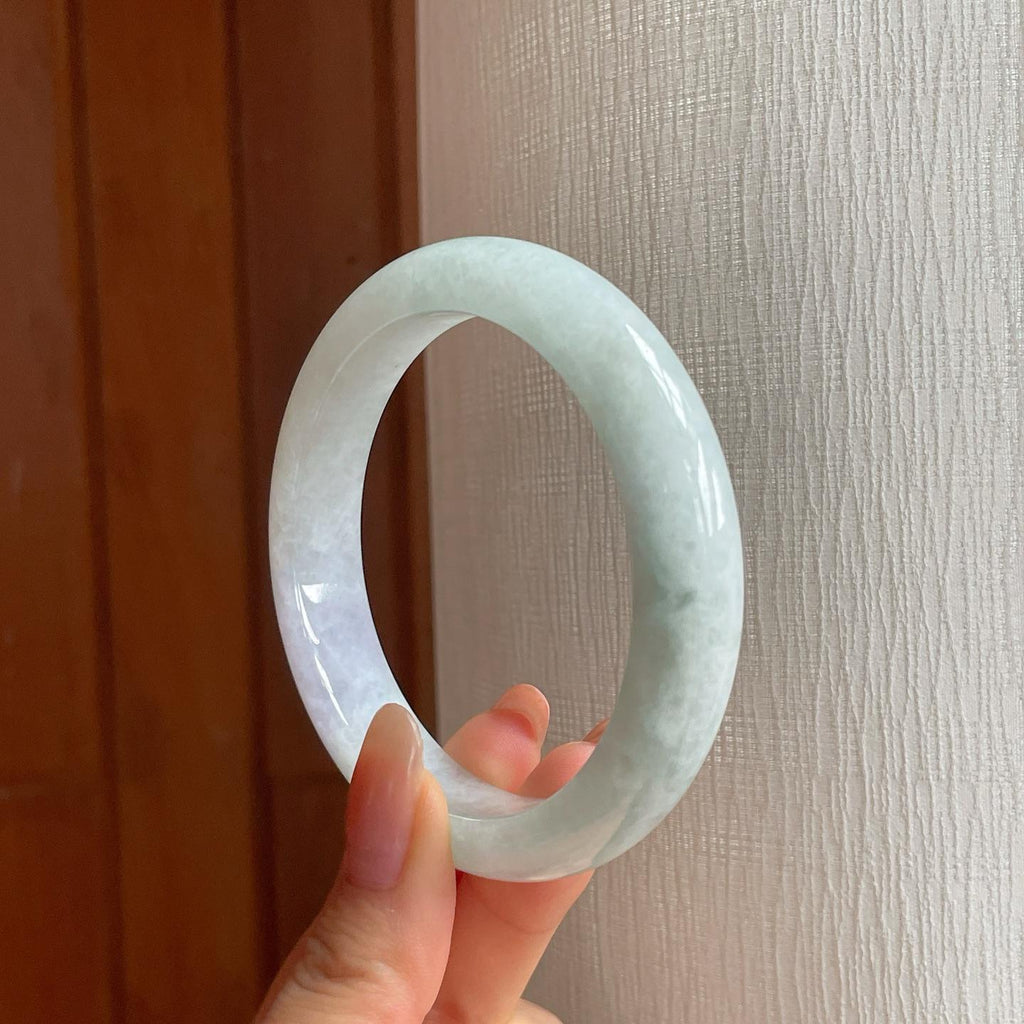 糯冰带色翡翠平安镯（59.5mm)（yc354251）