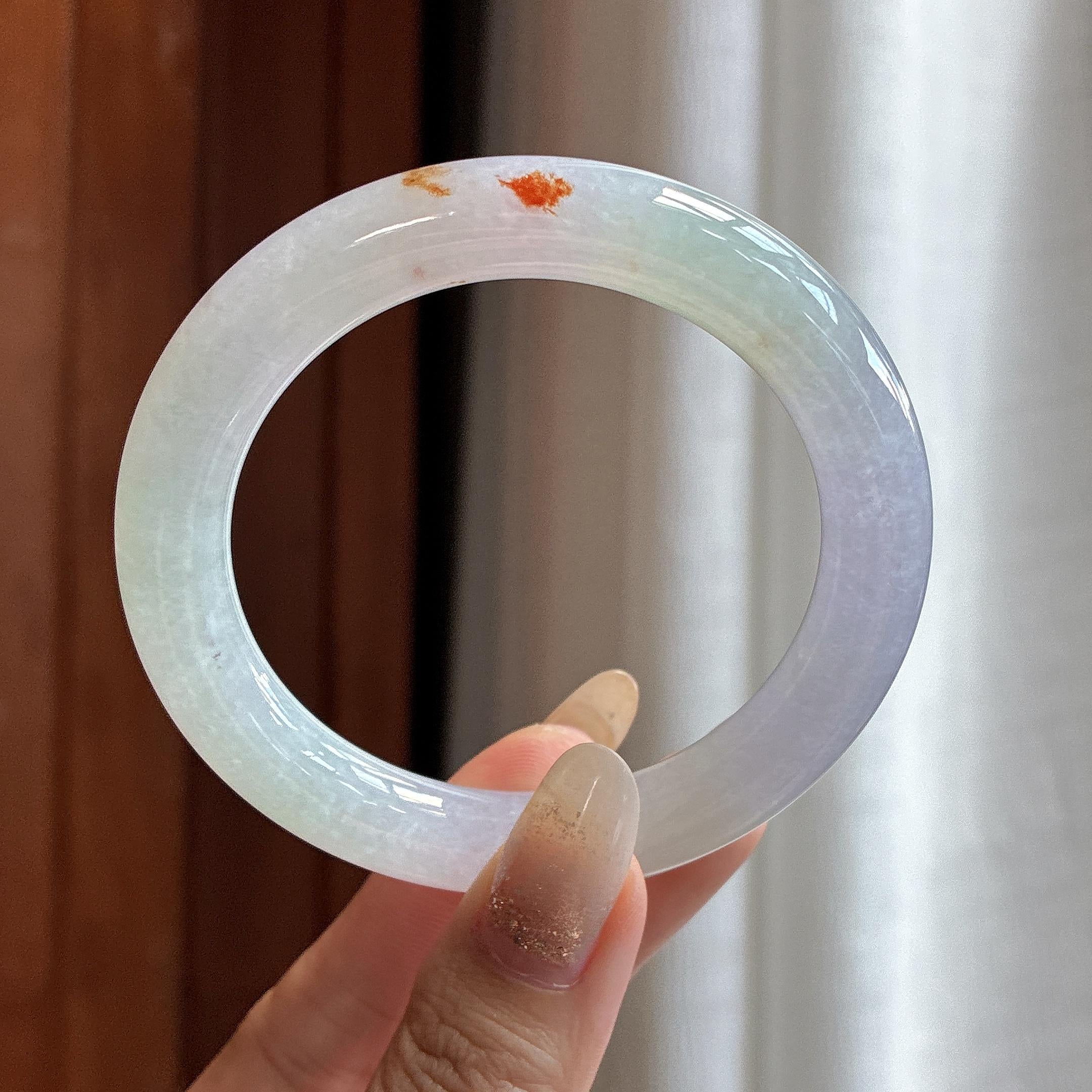糯冰特色圆条手镯 56圈 天然缅甸A货翡翠（yc506950）