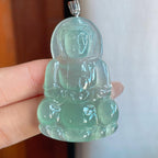 18k金扣冰种晴绿底翡翠观音（yc242749）