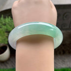糯冰种淡春彩宽版轮胎手镯（59.4mm）（yc225045）