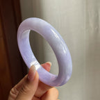 糯冰种紫罗兰翡翠平安镯（57mm）（yc204376）