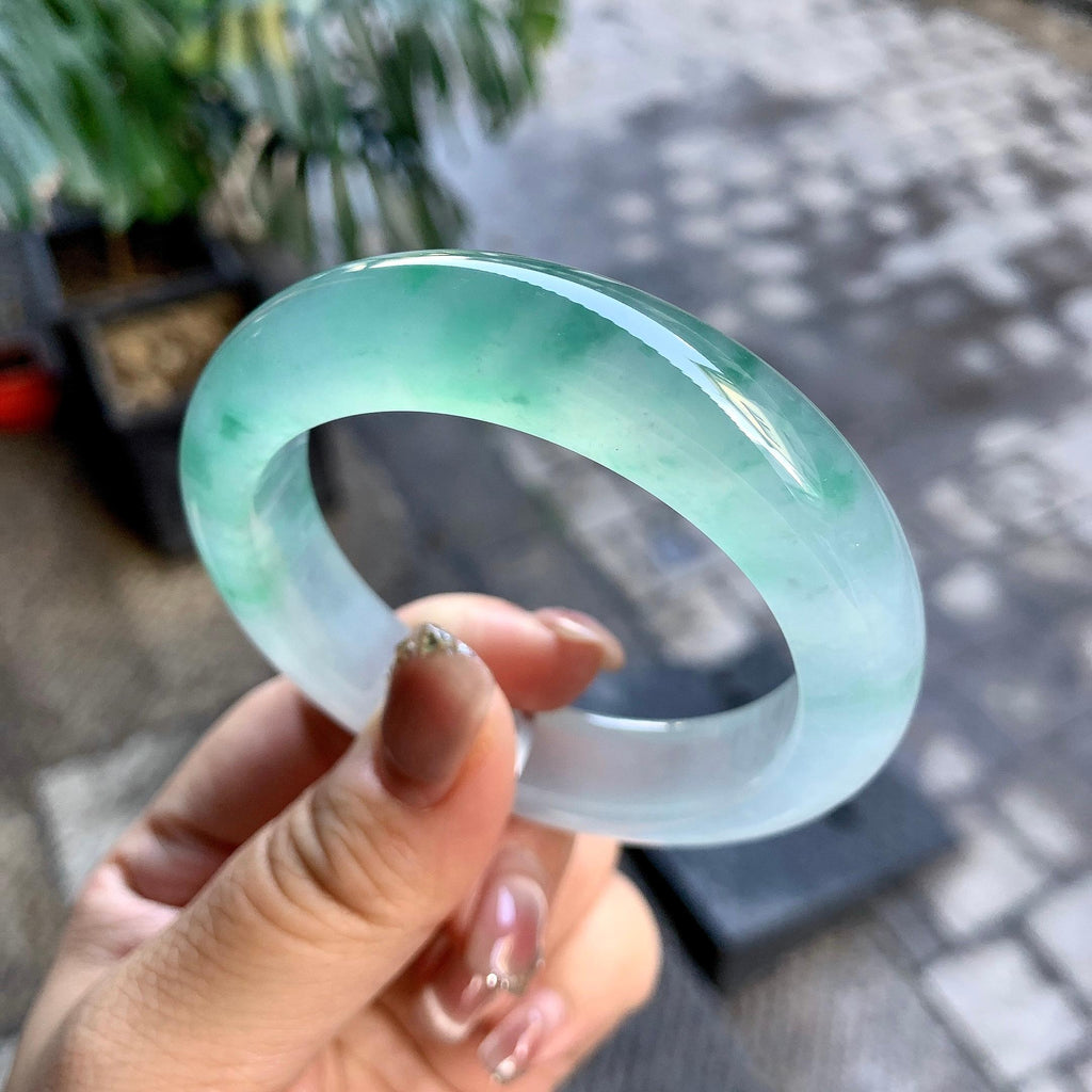 冰种晴水飘花平安镯（54.2mm）（yc292656）