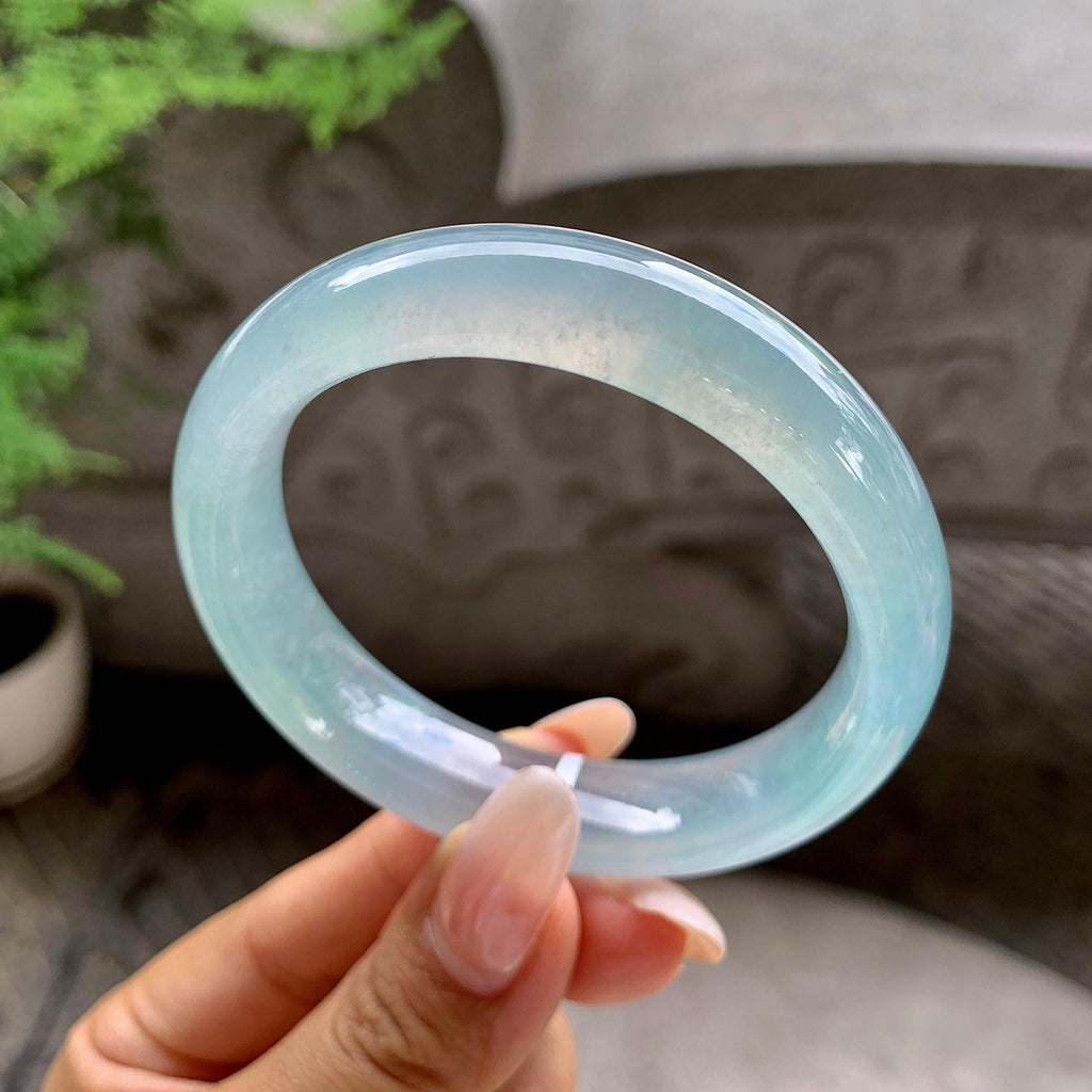 糯冰种蓝底平安镯（54.8mm）（yc203707）