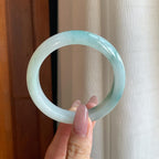 细糯冰飘花翡翠平安镯（56.5mm）（yc289405）