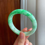 糯冰飘花翡翠平安镯（57.3mm）（yc323830）