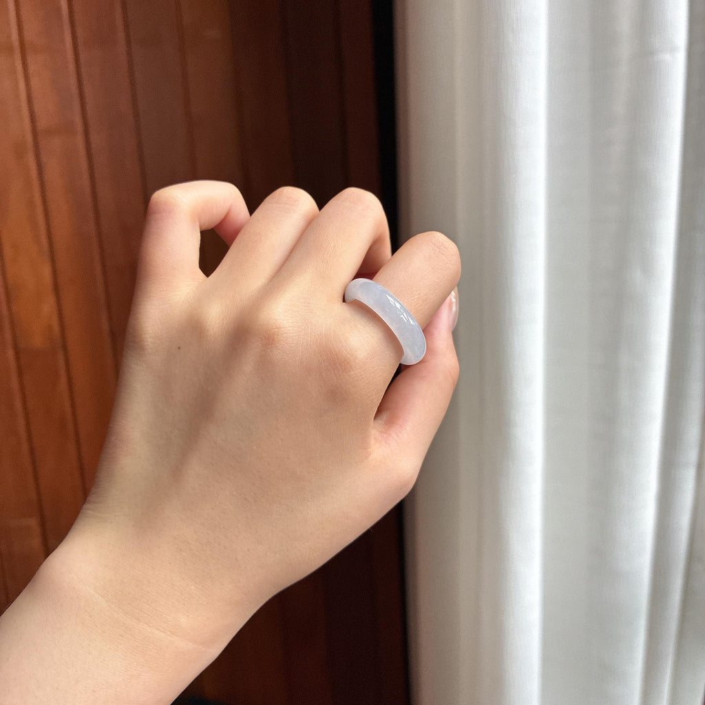 糯冰黄翡戒圈 天然缅甸A货翡翠（yc455073）