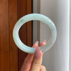 糯冰飘花翡翠平安镯（63mm）（yc286502）