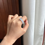 Nhẫn Ngọc Bích Miến Điện Tự Nhiên Loại A Màu Tím Băng Tuyết (yc450389)
