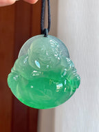 冰种飘阳绿翡翠佛公（yc319549）