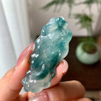 糯冰种飘兰花龙牌挂件（yc287821）