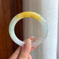 糯冰黄翡特色翡翠圆条手镯（51.5mm)（yc423126）