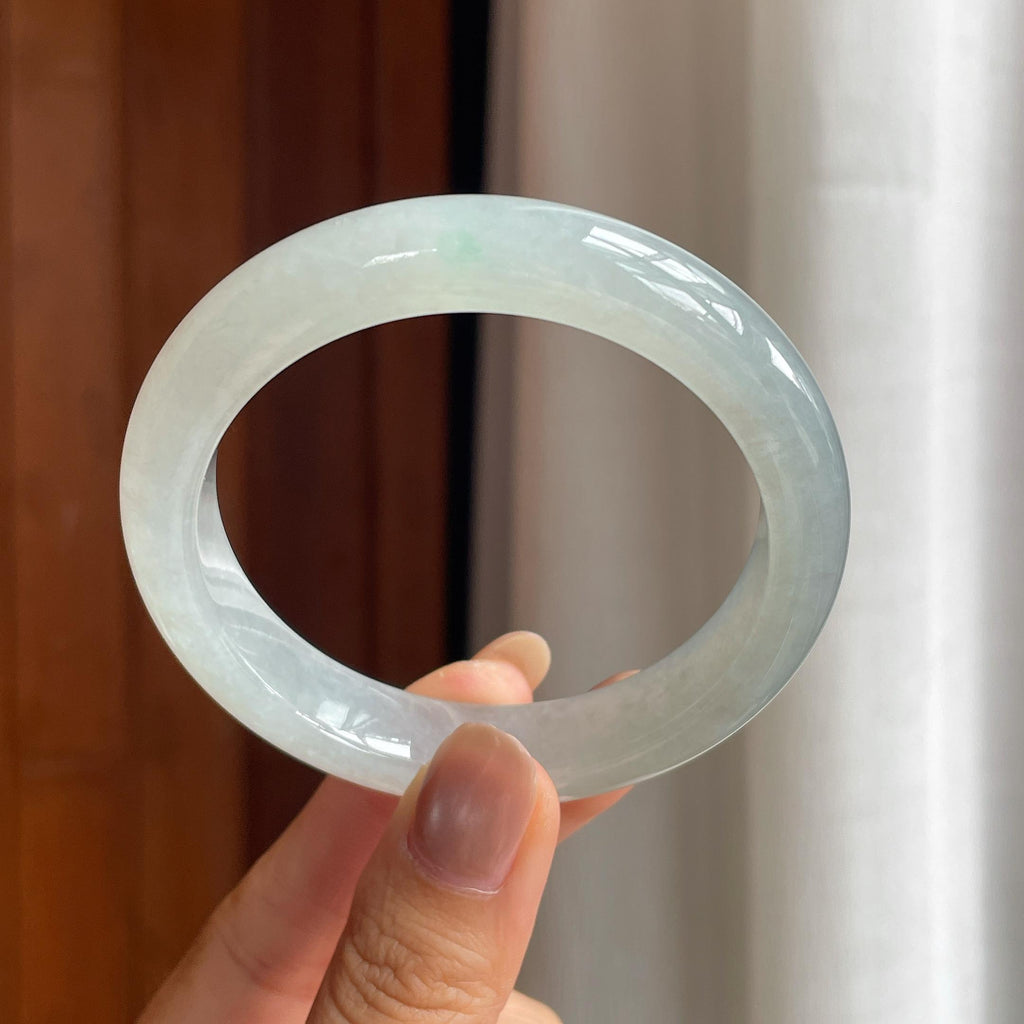 冰种晴底翡翠平安镯（56mm）（yc411289）