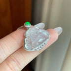 18k金钻镶冰种无色翡翠佛公（yc269021）