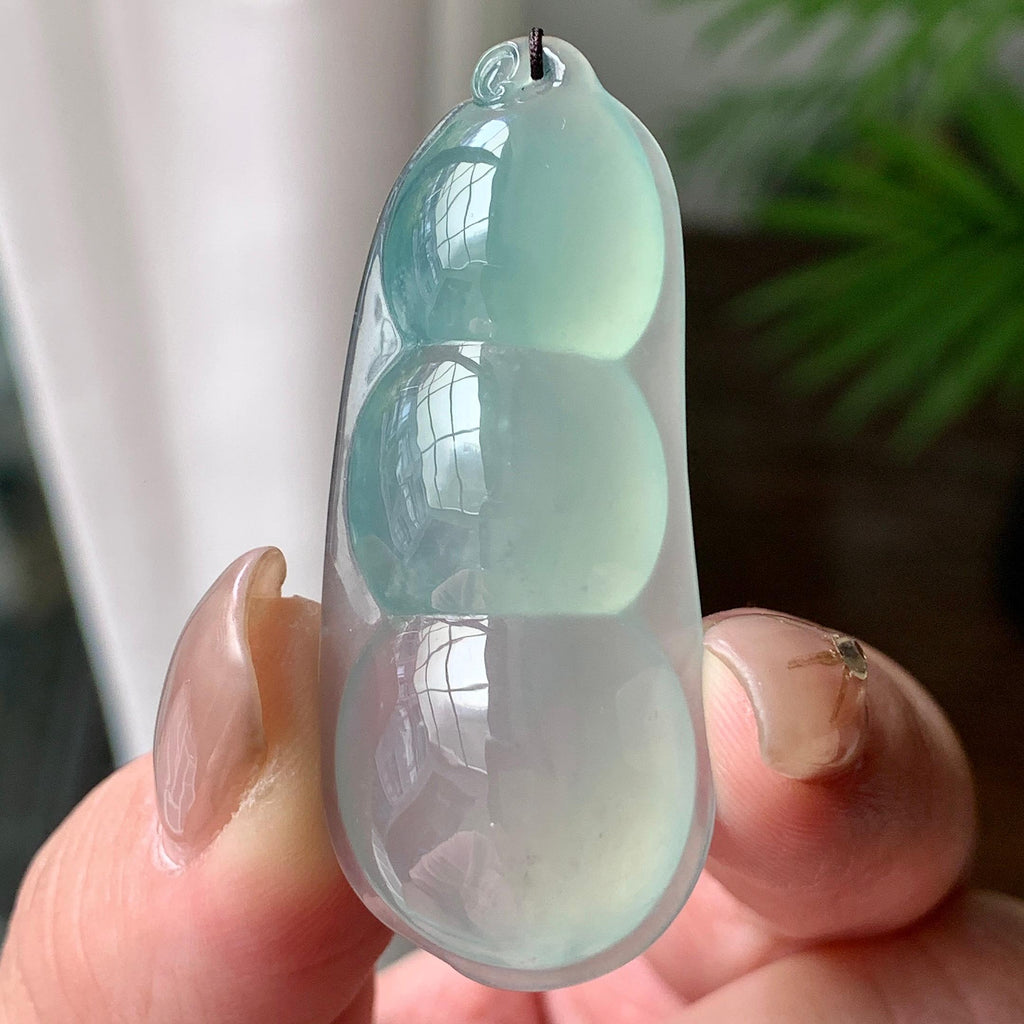 冰种晴底福豆吊坠  天然缅甸A货翡翠（yc430668）
