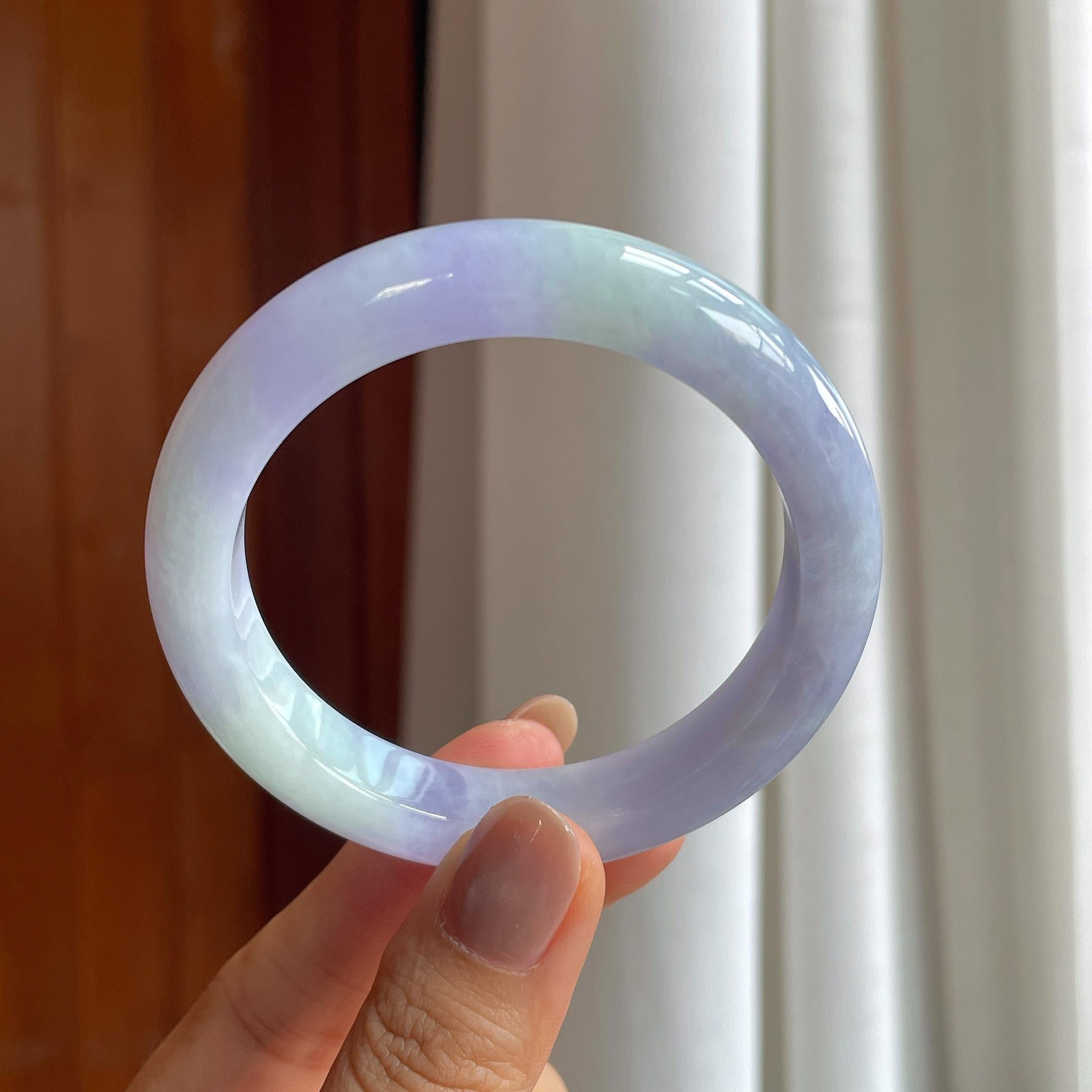 糯冰紫罗兰翡翠平安镯（54.8mm）（yc407500）