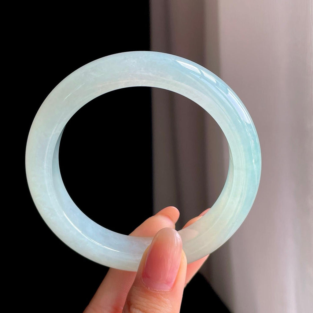冰种晴底翡翠平安镯(58.2mm)（yc363419）