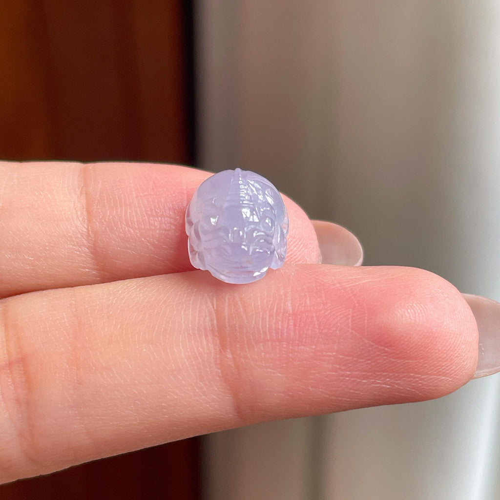 冰种紫罗兰貔貅裸石 天然缅甸A货翡翠（yc530442）