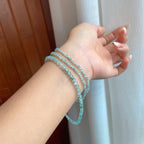 冰种飘花翡翠珠串项链（yc259086）