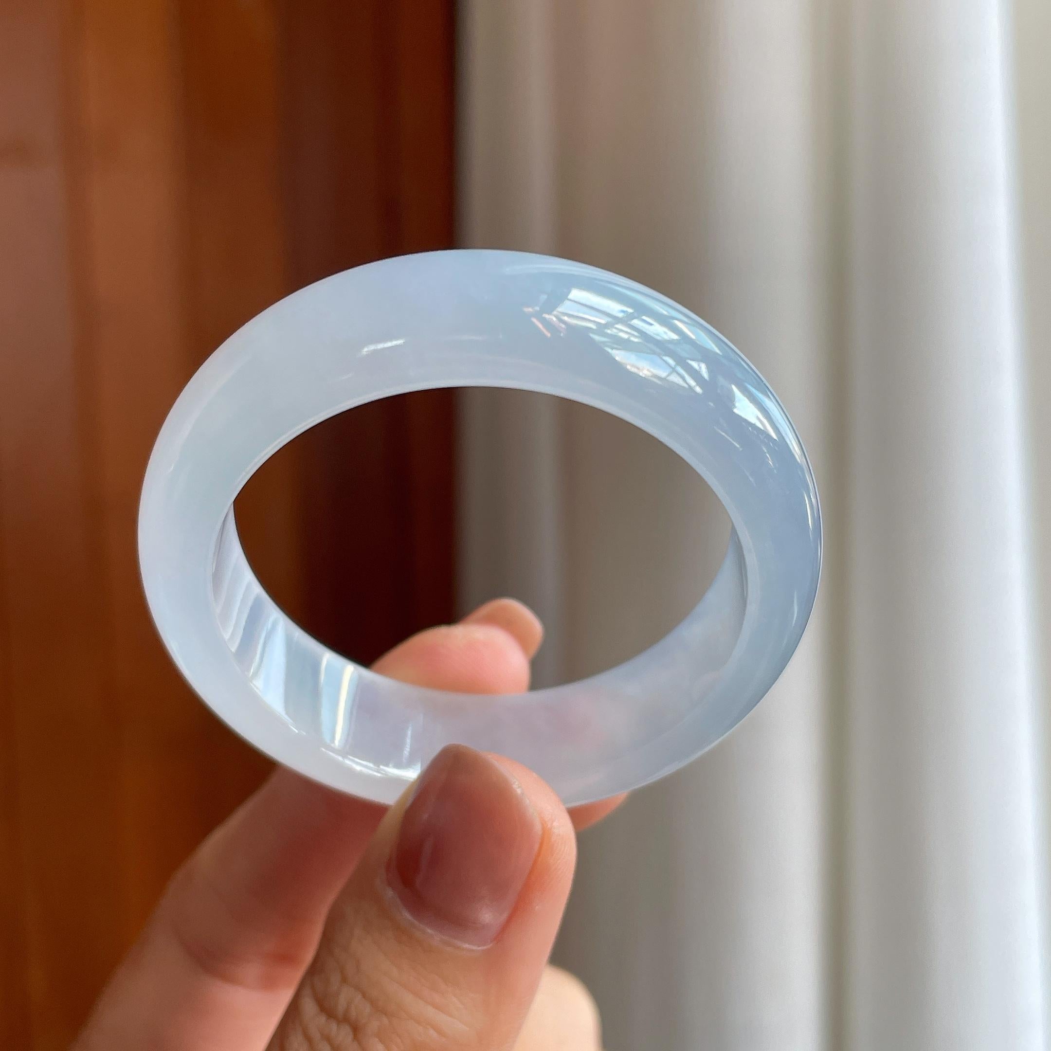冰种淡紫底翡翠童镯（42mm)（yc286945）