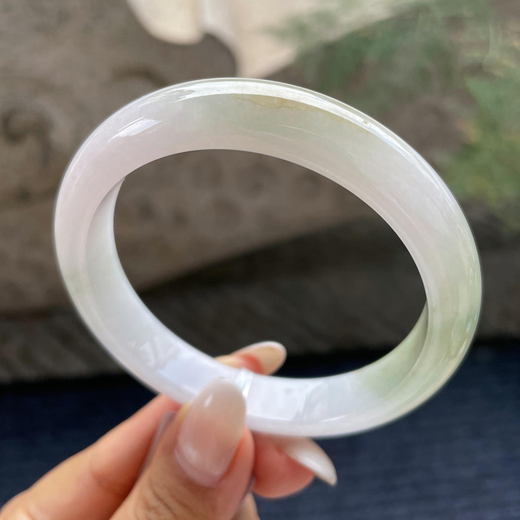 大圈口      细糯种飘花正圈平安镯59.2圈     天然缅甸A货翡翠（yc421239）